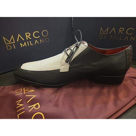 Marco Di Milano Andretti Ostrich Leg Shoes Black / White US 11.5 main image 11